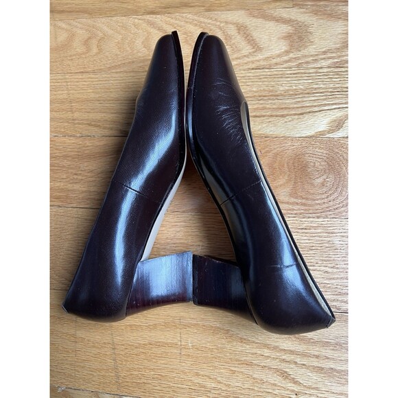 Vintage Caressa Deep Red Leather Pumps Size 7 2" Heels Work Office Classic - Picture 3 of 6